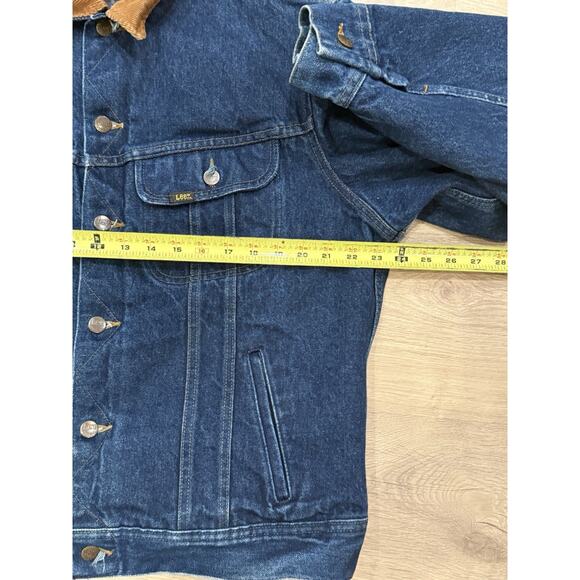 Vintage 70s 80s Lee Storm Rider Jacket Denim Corduroy Blanket Lining Union 42 R - Picture 5 of 9